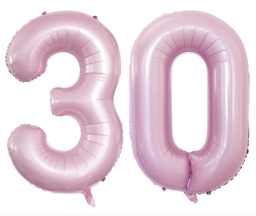 Number Balloon Pale Pink 30